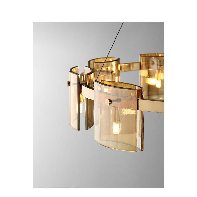 Lustra LED Modern Polish GOLD Glass G9 X 9
