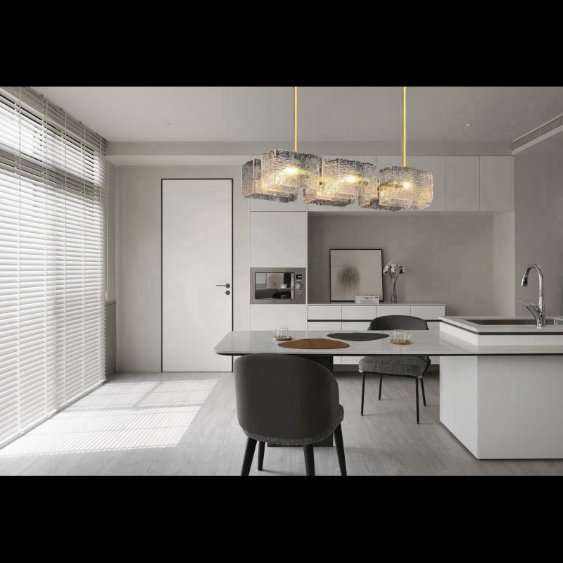 Lustra LED Moderna Luxury Sticla Valuri De Apa E14 x 6