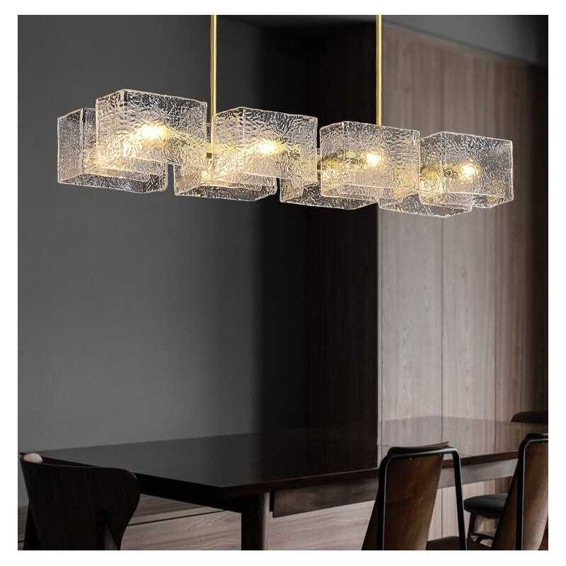 Lustra LED Moderna Luxury Sticla Valuri De Apa E14 x 8