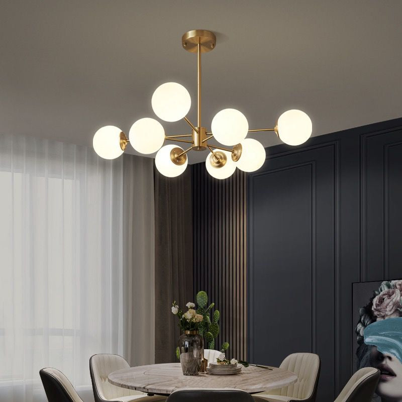 Lustra LED Mordern 8 Glob Mat Becurile Nu Sunt Incluse