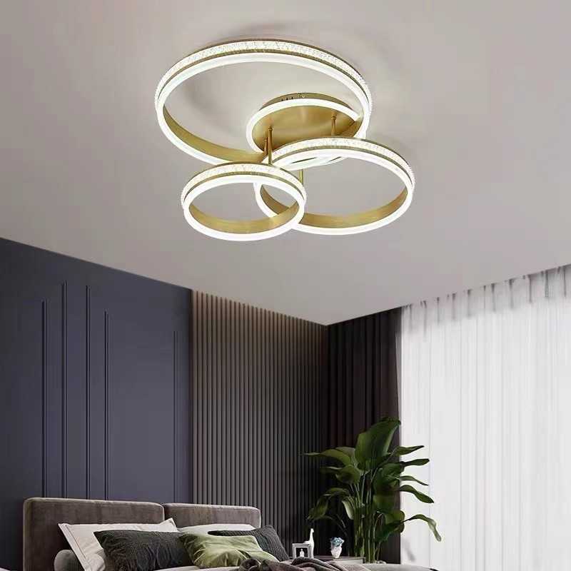 Lustra LED Moterna cu Telecomanda wifi 2.4G lumina/rece/calda/neutra intensitate reglabila Auriu