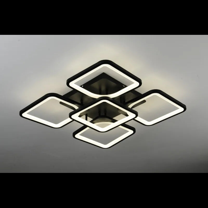 Lustra LED Neagra cu Telecomanda wifi 2.4G cu 3 functii lumina/rece/calda/neutra