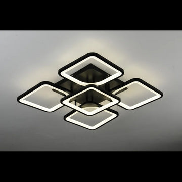 Lustra LED Neagra cu Telecomanda wifi 2.4G cu 3 functii lumina/rece/calda/neutra
