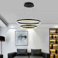 Lustra LED Negru 2cecuri cu Telecomanda wifi 2.4G lumina/rece/calda/neutra intensitate reglabila