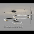 Lustra LED Negru 3cecuri 80cm+60cm+40cm cu Telecomanda wifi 2.4G lumina/rece/calda/neutra intensitate reglabila