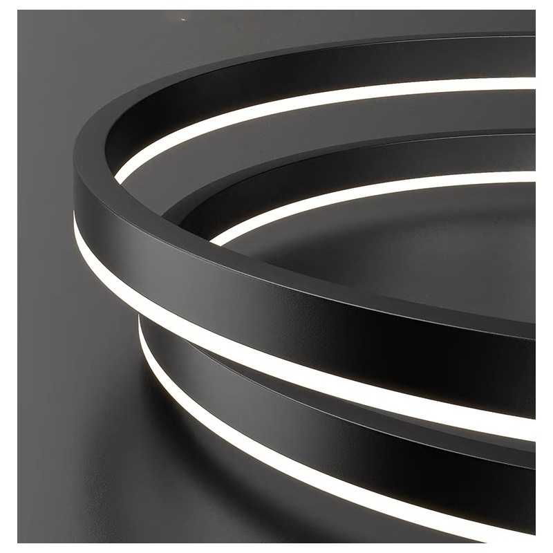 Lustra LED Negru 3cecuri 80cm+60cm+40cm cu Telecomanda wifi 2.4G lumina/rece/calda/neutra intensitate reglabila