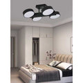 Lustra LED Negru 4x12w Cu Telecomanda wifi 2.4G cu lumina/rece/calda/neutra intensitate reglabila
