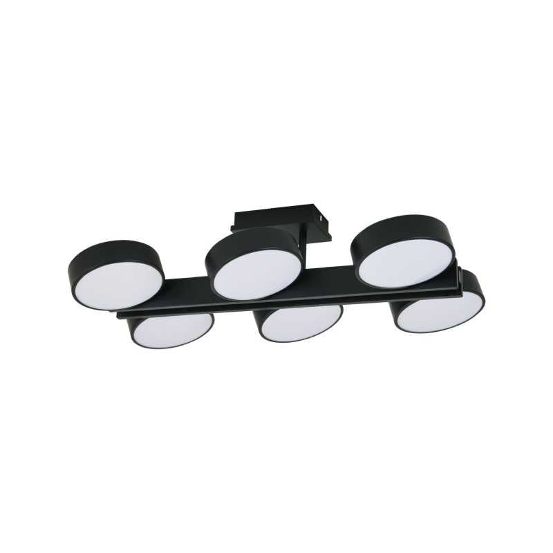 Lustra LED Negru 6x12w Cu Telecomanda wifi 2.4G cu lumina/rece/calda/neutra intensitate reglabila