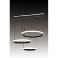 Lustra LED Negru cu 3 Cercuri 30cm+40cm+50cm Telecomanda wifi 2.4G cu lumina/rece/calda/neutra intensitate reglabila