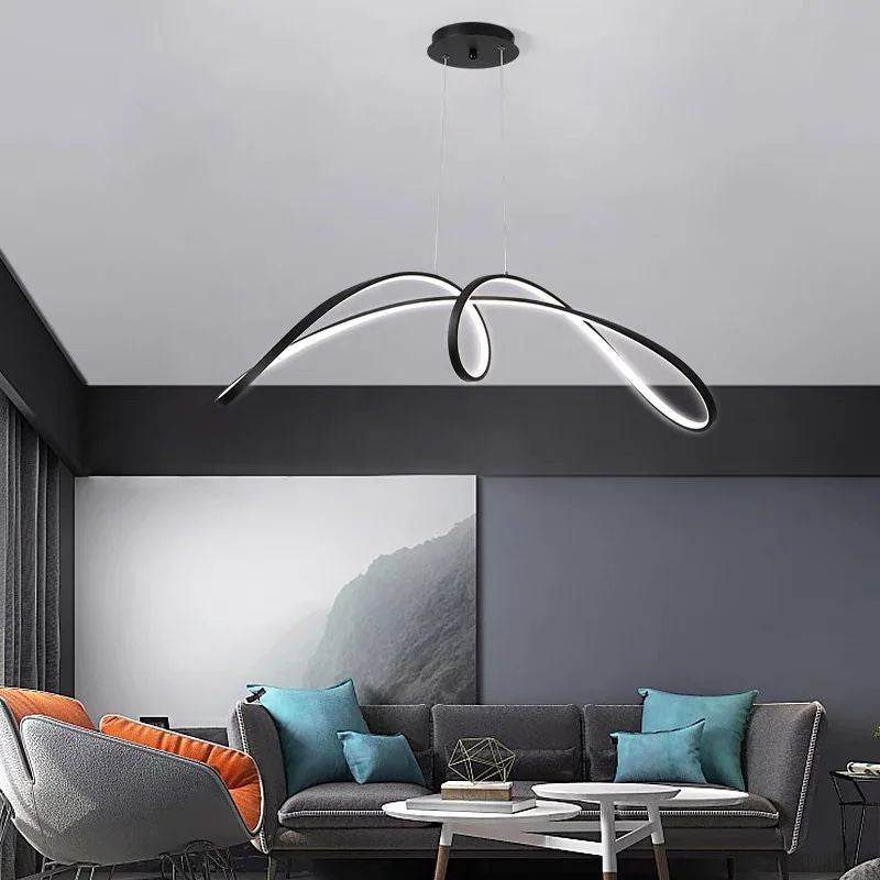 Lustra LED Negru cu Telecomanda wifi 2.4G lumina/rece/calda/neutra intensitate reglabila Neagra