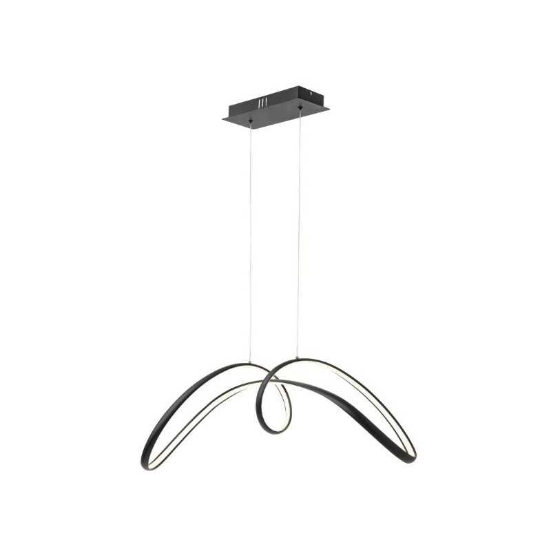Lustra LED Negru cu Telecomanda wifi 2.4G lumina/rece/calda/neutra intensitate reglabila Neagra