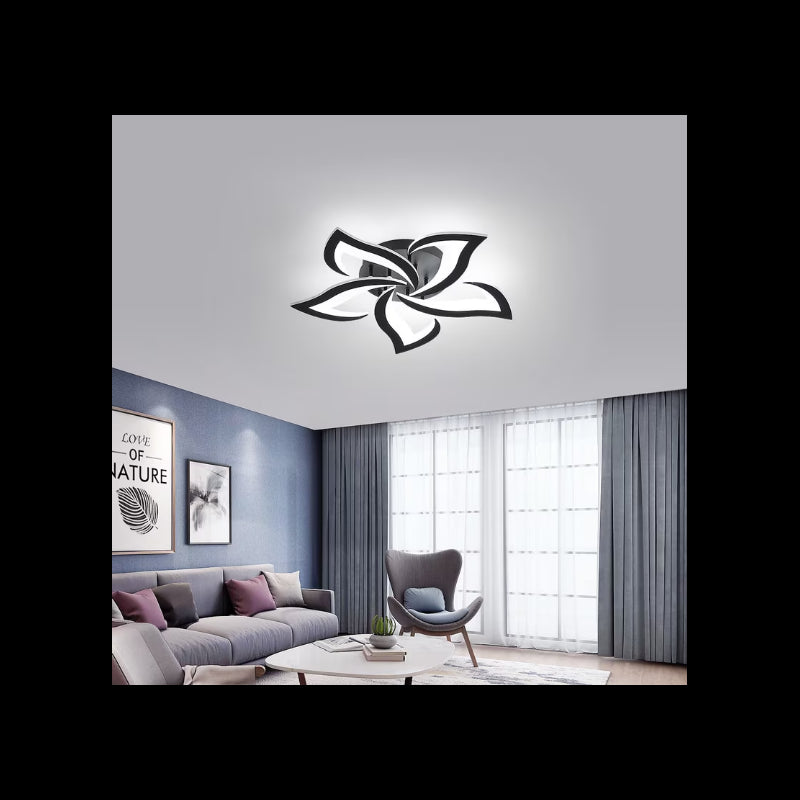 Lustra LED Negru cu Telecomanda wifi D58cm 2.4G lumina/rece/calda/neutra intensitate reglabila