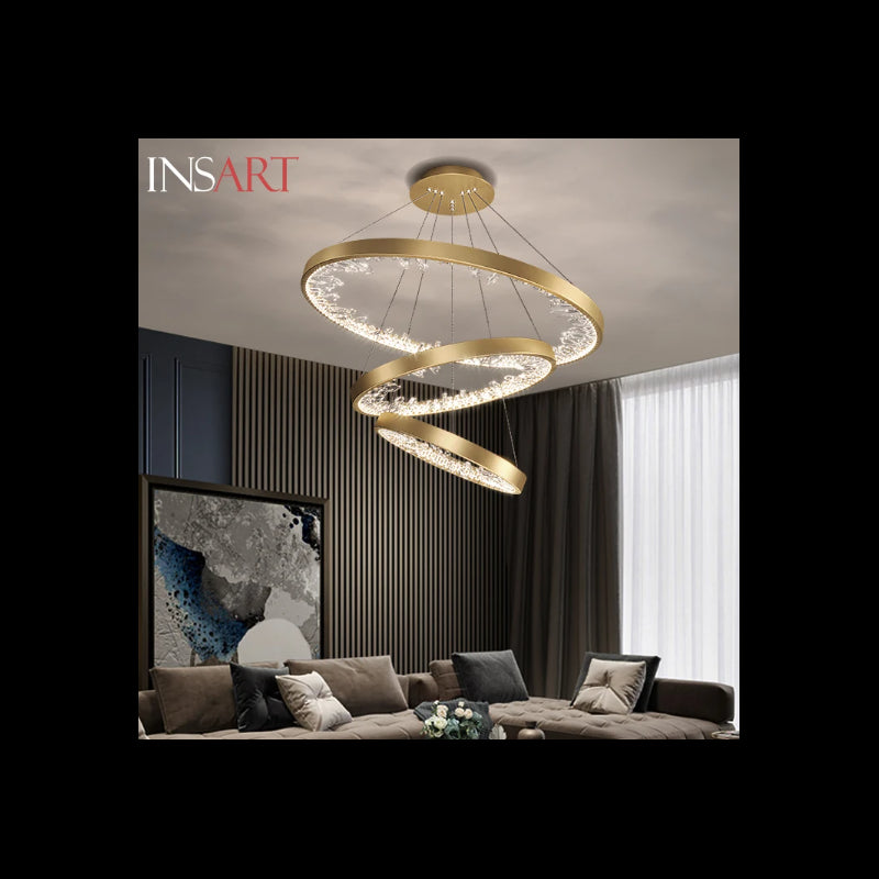 Lustra LED Negru D40+60+80cm cu Telecomanda wifi 2.4G 45cm lumina/rece/calda/neutra intensitate reglabila