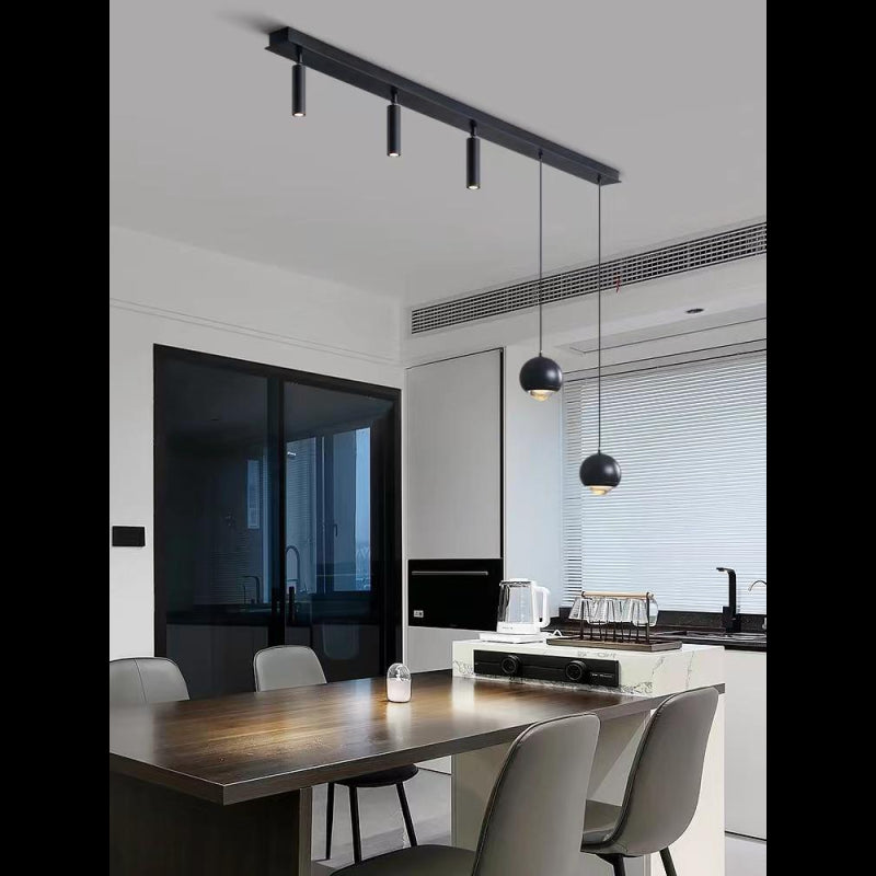 Lustra LED Negru Minimalist lumina neutra
