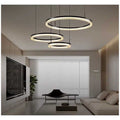 Lustra LED Negru&Alb Minimalist Ring cu Telecomanda wifi 2.4G lumina/rece/calda/neutra intensitate reglabila