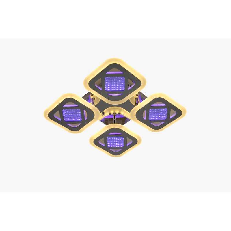 Lustra LED patrate 3D cu Telecomanda wifi 40cm 2.4G lumina/rece/calda/neutra intensitate reglabila