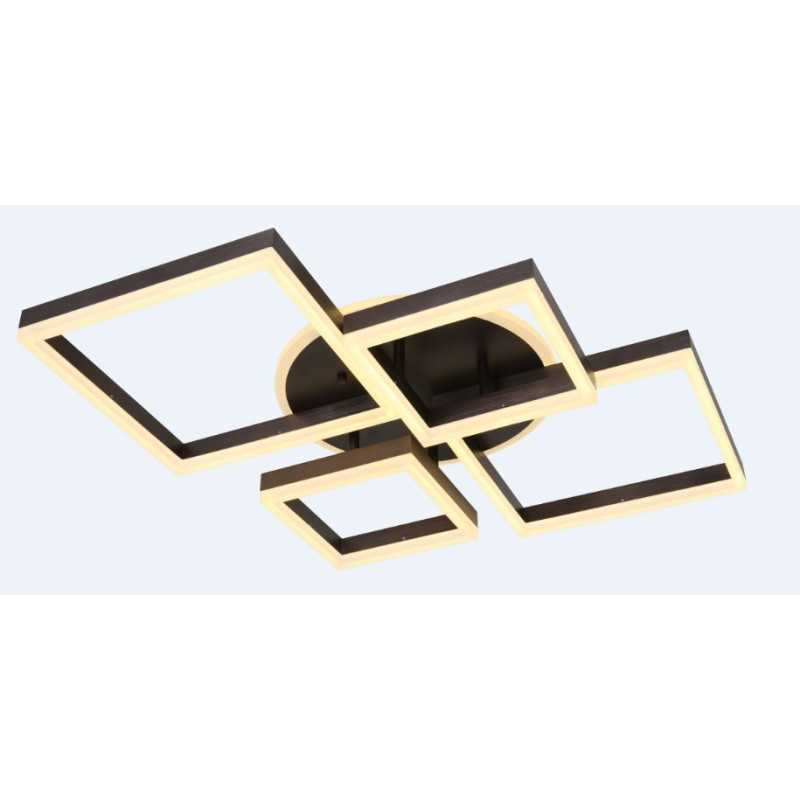 Lustra LED Patrate cu Telecomanda wifi 64cm Maro 2.4G lumina/rece/calda/neutra intensitate reglabila