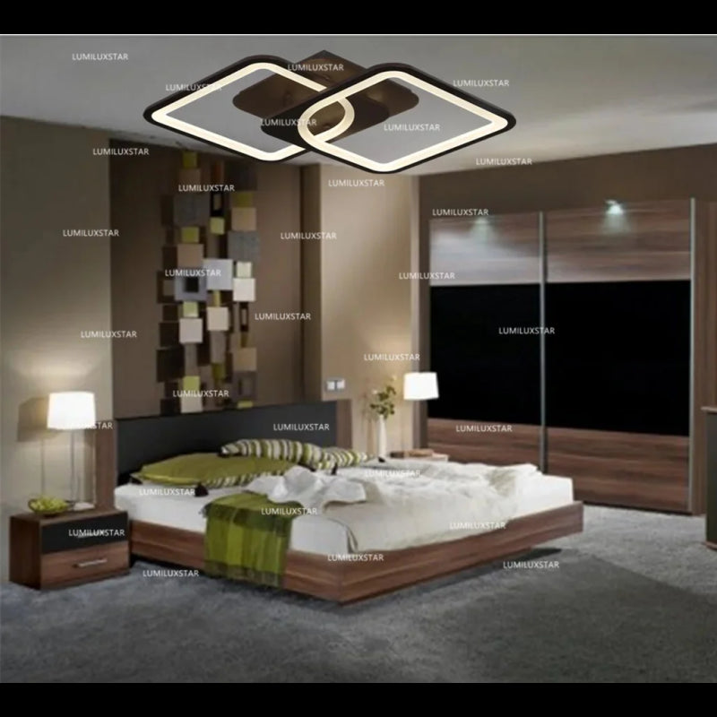 Lustra LED Patrate Maro cu Telecomanda wifi 2.4G cu lumina/rece/calda/neutra intensitate reglabila