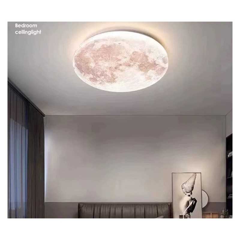 Lustra LED Plafoniera, D50cm Luna, 80W lumina calda ,rece si neutra