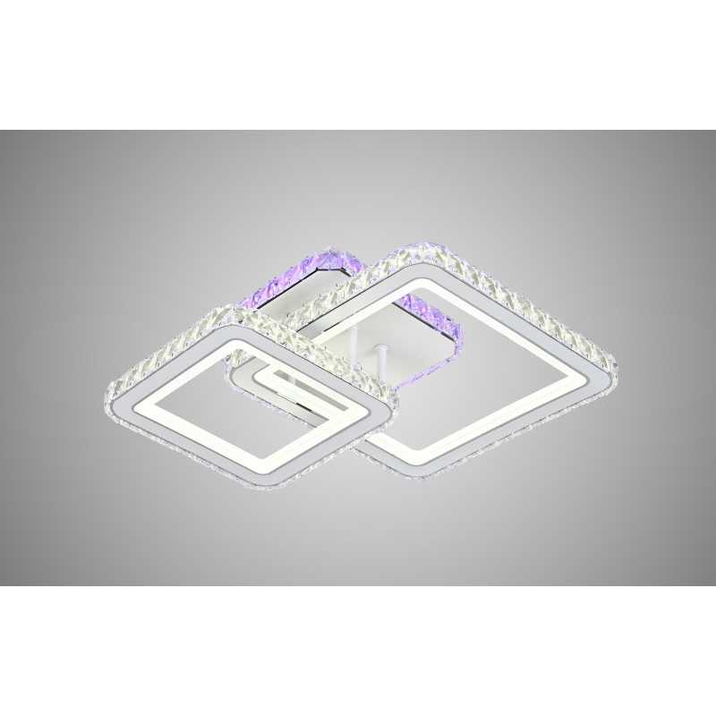 Lustra LED RGB Cristal O?el inoxidabil cu Telecomanda wifi 2.4G lumina/rece/calda/neutra intensitate reglabila
