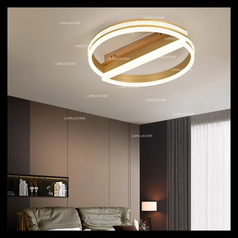 Lustra LED Rotund cu Telecomanda wifi 2.4G lumina/rece/calda/neutra intensitate reglabila Auriu
