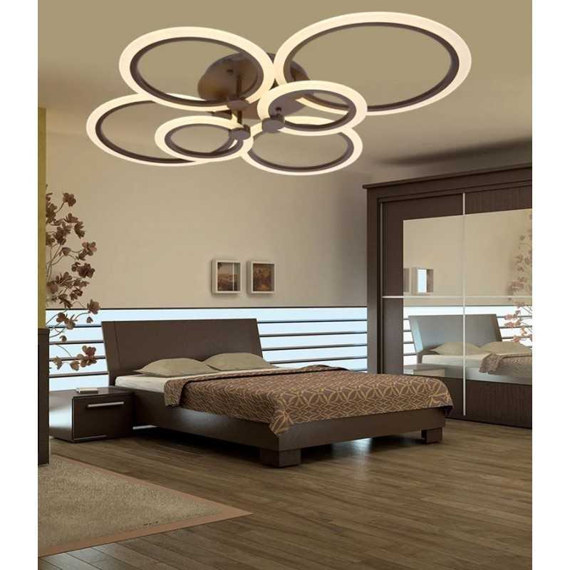 Lustra LED Telecomanda wifi 2.4G lumina/rece/calda/neutra intensitate reglabila Maro