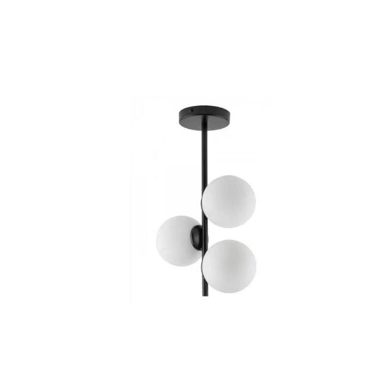 Lustra Negru cu Glob alb Moderna E27x3 55cm 220V
