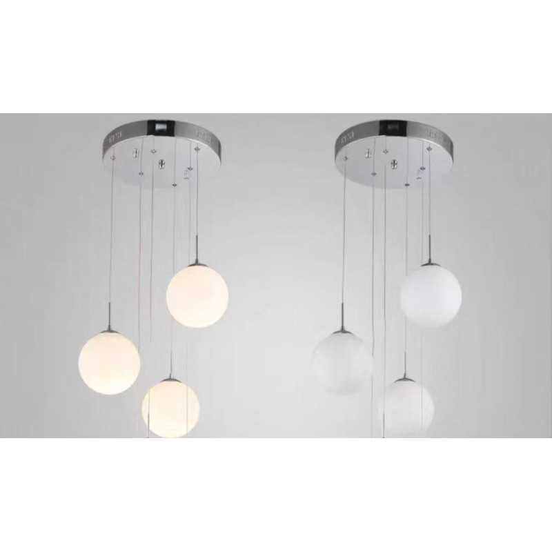 Lustra Nordic Luxury Glob Sticla Alb E27 x 3