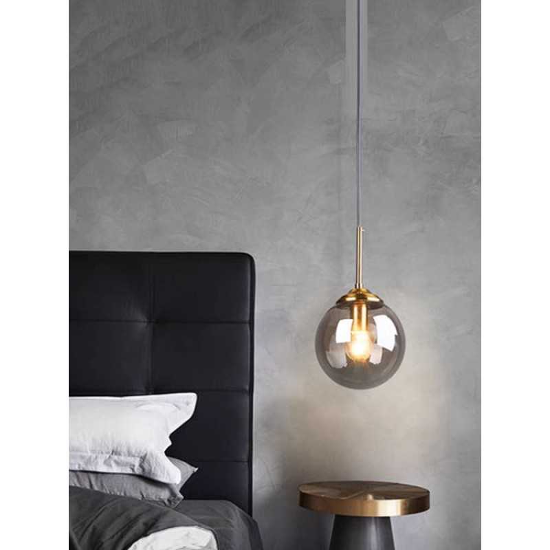 Lustra Pe Cablu E27 cu Glob Sticla