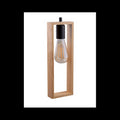 Lustra suspendata moderna din lemn natural, structura metalica, negru mat, 3 x E27