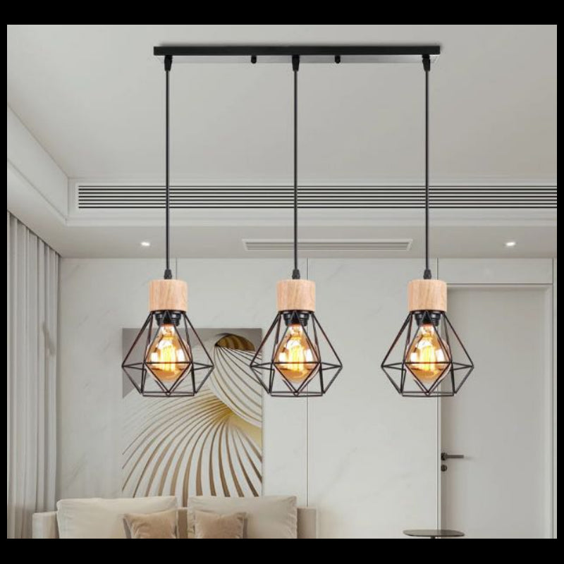 Lustra suspendata moderna negru , 3 x E27