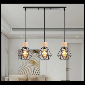 Lustra suspendata moderna negru , 3 x E27