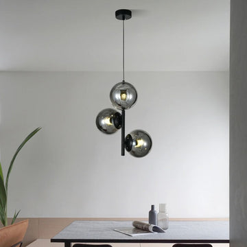 Chandelier On Cable Globe Smoke E27x3 