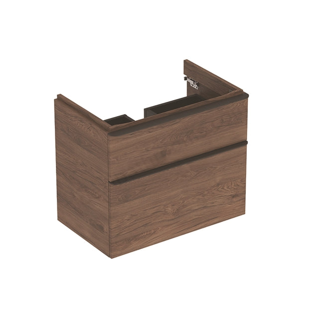 MOBILIER PENTRU LAVOAR SMYLE SQUARE CU DOUA SERTARE 73.4X47  NUC AMERICAN HICKORY