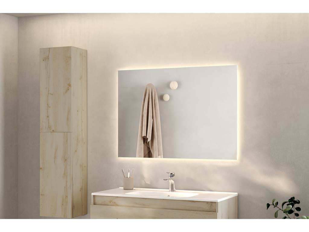 OGLINDA KUADRANT 120X80X3 CM. MARGINE DECORATIVA NEAGRA, STICLA 4 MM, 20 W, 4000 K
