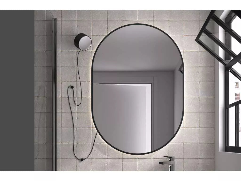 OGLINDA MOIRA 60X85X3 CM, REVERSIBILA, MARGINE DECORATIVA  AURIE, STICLA 4 MM, 20W, 5700 K
