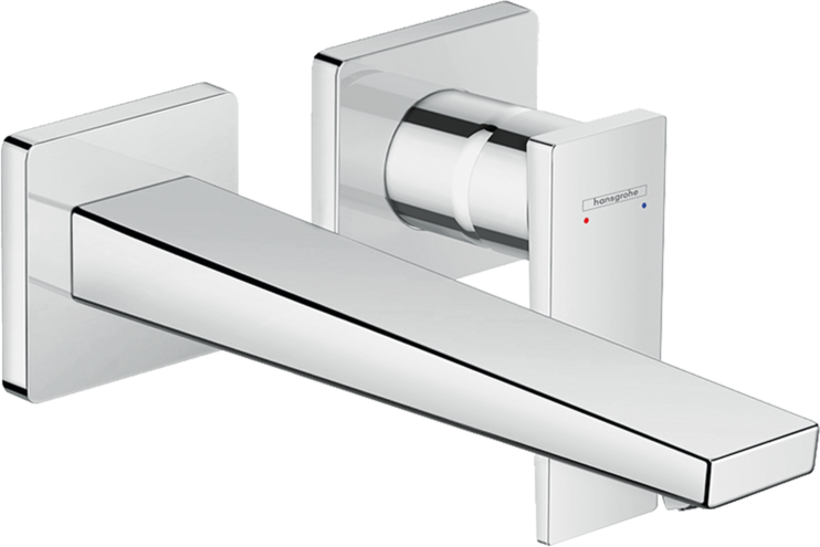 ORNAMENT BATERIE LAVOAR PERETE METROPOL, CU PIPA 225 MM, CROM