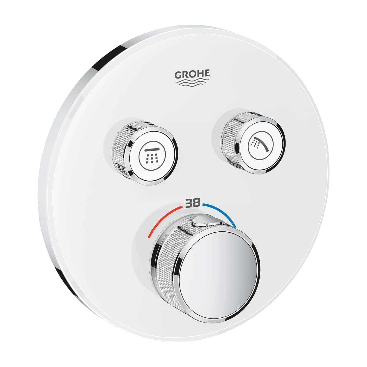 ORNAMENT ROTUND SMART CONTROL TERMOSTATAT 2 VALVE CROM-ALB