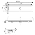 Pachet rigola dus cu grila Tece Linus Plate 60cm grossmann