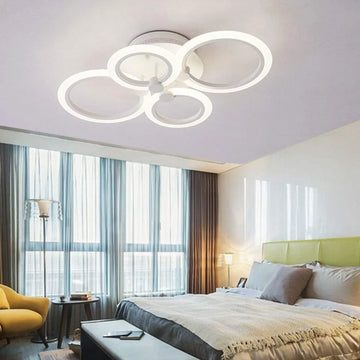 Lustra LED 4 cercuri cu Telecomanda wifi 2.4G cu lumina/rece/calda/neutra intensitate reglabila