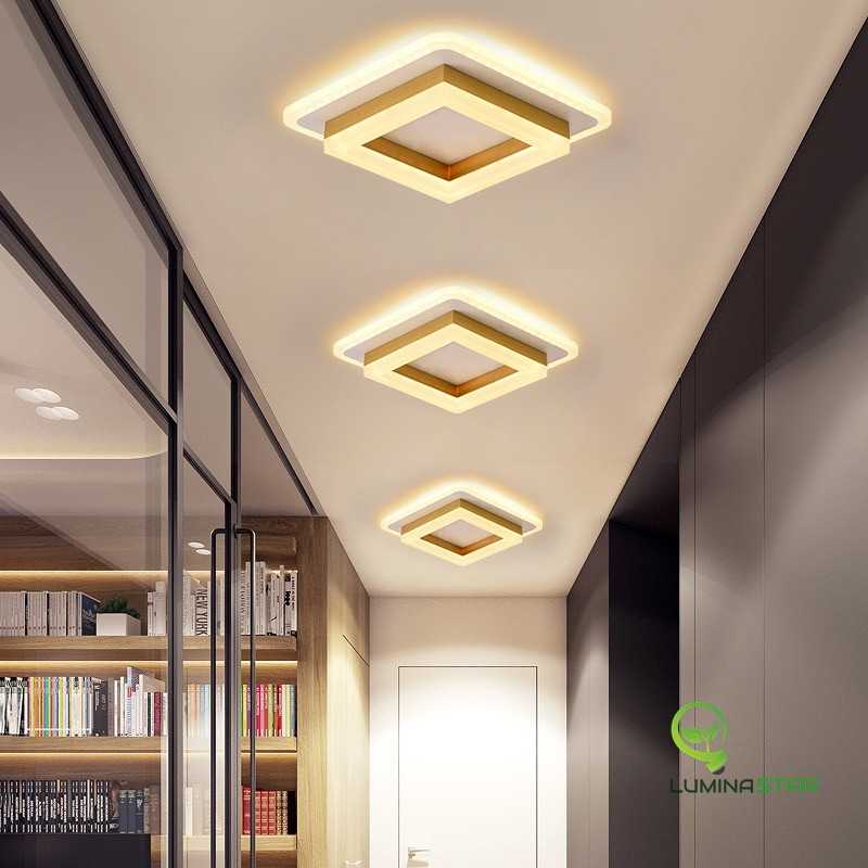 Plafoniera Patrat 41W Led Lumina Calda Neutra Rece Auriu