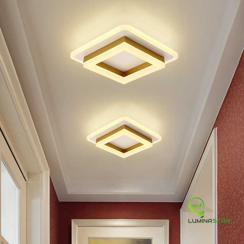 Plafoniera Patrat 41W Led Lumina Calda Neutra Rece Auriu