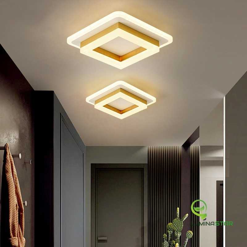 Plafoniera Patrat 41W Led Lumina Calda Neutra Rece Auriu