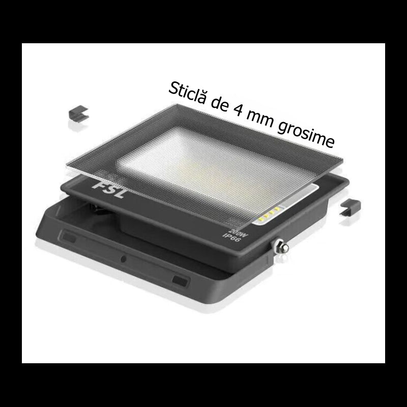 PROIECTOR FSL 200W CU LED 6500K LUMINA RECE IP66