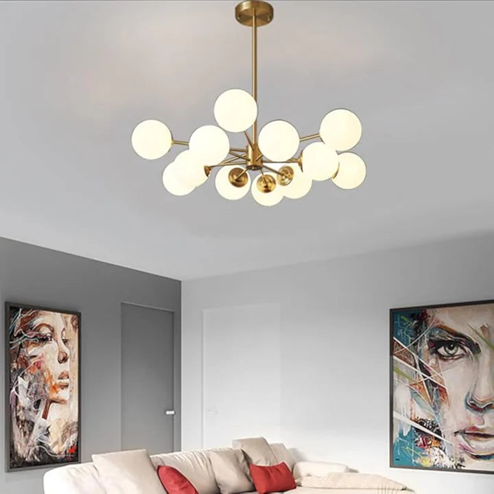 Lustra LED Mordern 12 Glob Mat Dulie G9 Becurile Nu Sunt Incluse