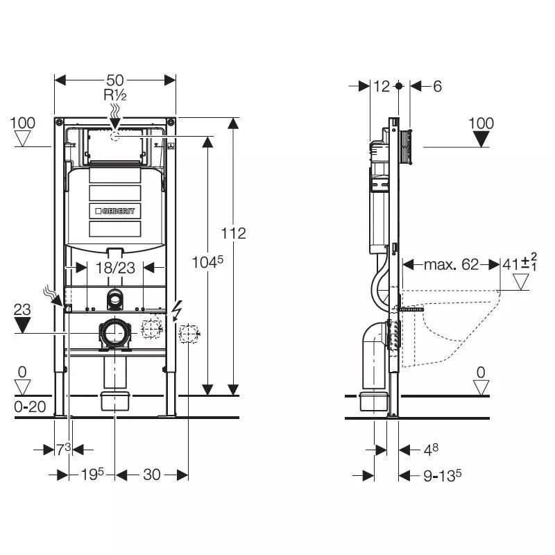 GRILA ELEMENT DUS GEBERIT STAINLESS STEEL