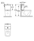 VAS WC TESI SUSPENDAT RIMLESS+, 53X36 CM, FIXARE COMPLET ASCUNSA EASYFIX+