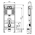 Rezervor WC incastrat, TECE 9400400, 50 x 112 cm, 10 L, clapeta actionare inclusa grossmann