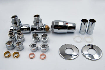 Set robineti calorifer ROYAL 1/2” x 1/2”, cu cap termostatic, coltar