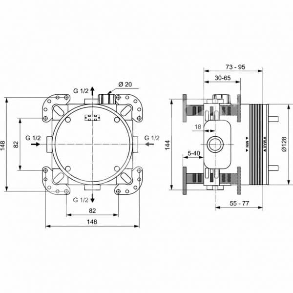 Sistem de dus Ideal Standard Ceratherm 100 termostatic - imagine 5